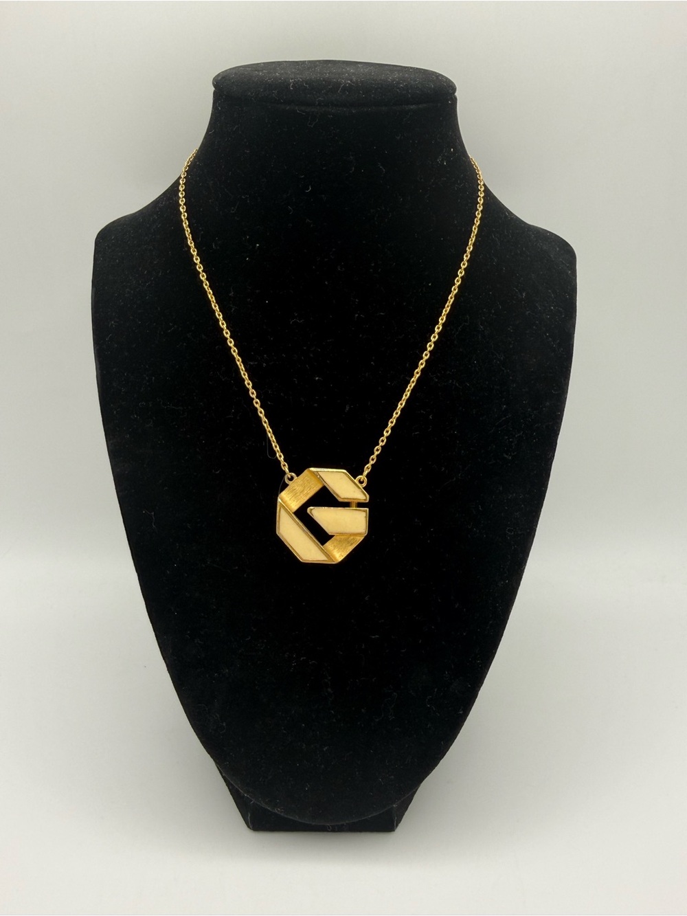Givenchy Vintage Enamel G Pendant Necklace